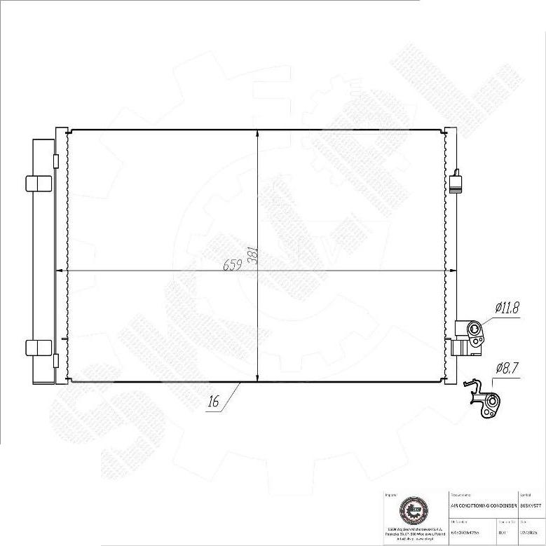Esen SKV 86SKV577 - Конденсатор, кондиціонер autocars.com.ua