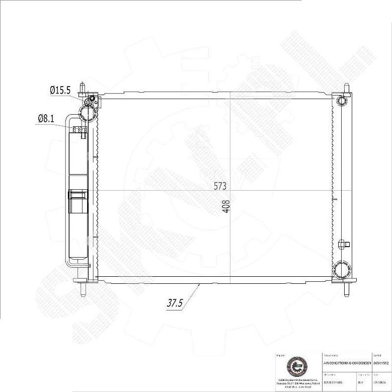 Esen SKV 86SKV592 - Конденсатор, кондиціонер autocars.com.ua