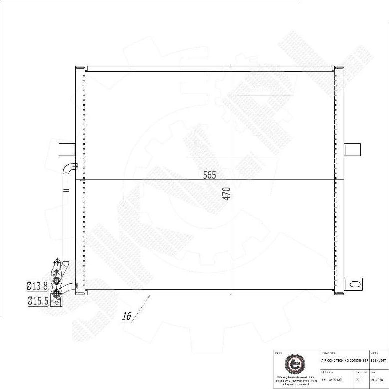 Esen SKV 86SKV597 - Конденсатор, кондиціонер autocars.com.ua