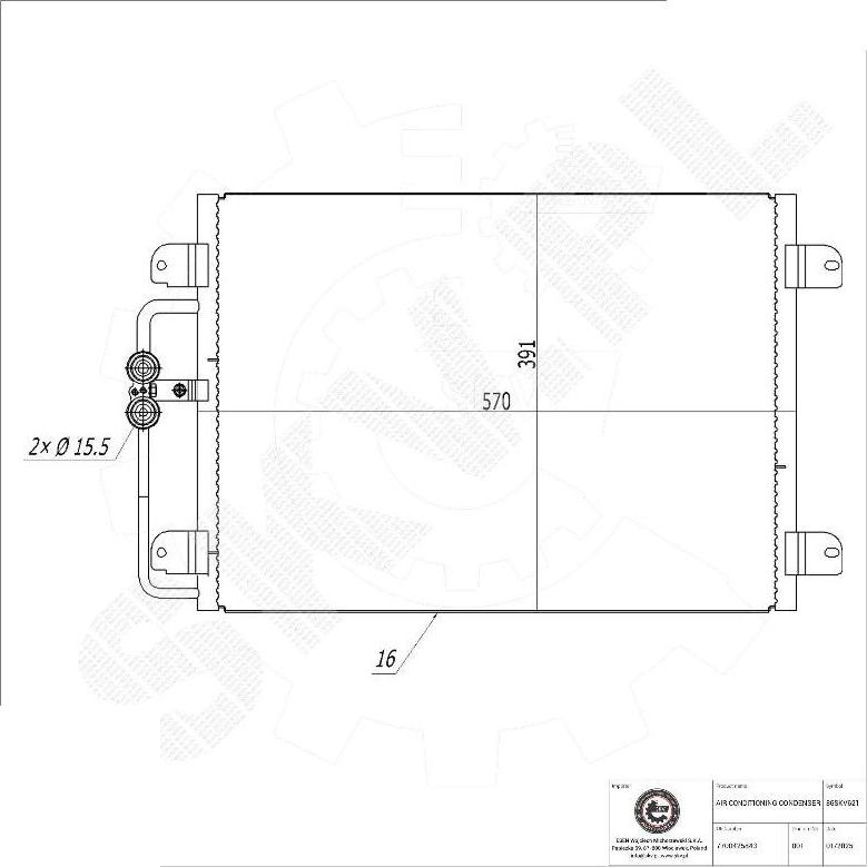 Esen SKV 86SKV621 - Конденсатор, кондиціонер autocars.com.ua