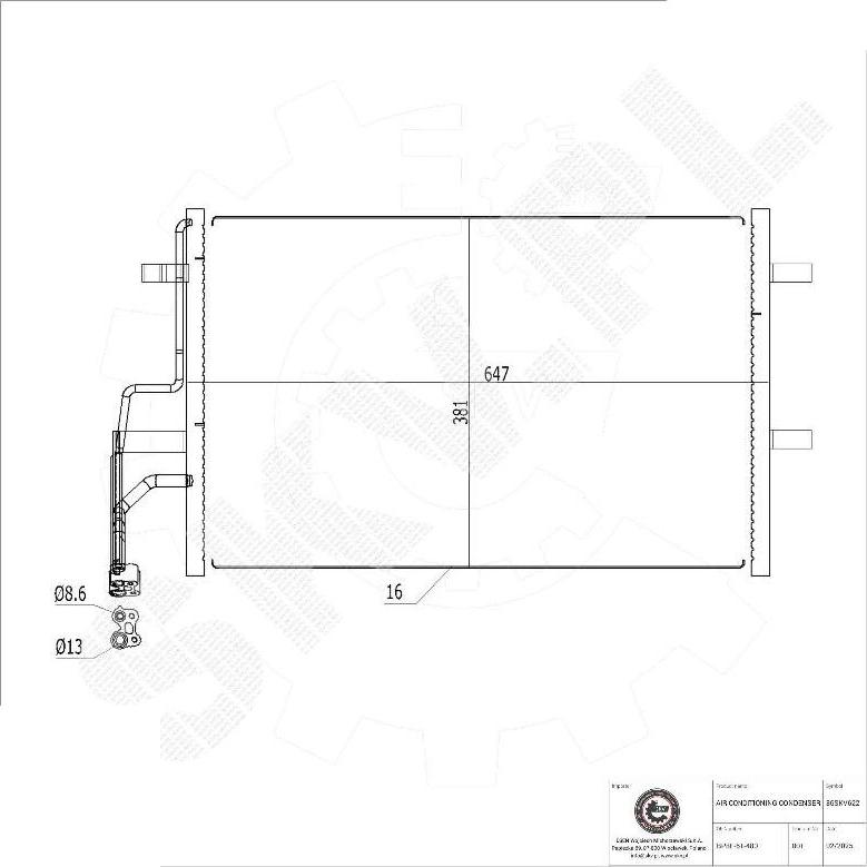 Esen SKV 86SKV622 - Конденсатор, кондиціонер autocars.com.ua
