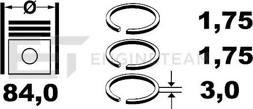 ET Engineteam R1003500 - Комплект поршневых колец autodnr.net