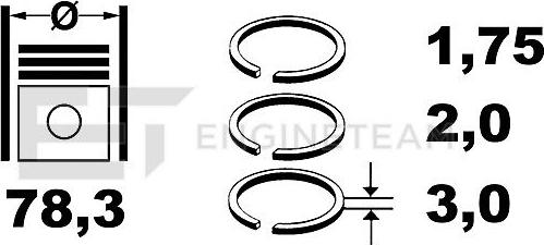 ET Engineteam R1007700 - Комплект поршневых колец avtokuzovplus.com.ua