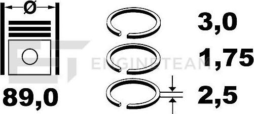 ET Engineteam R1008800 - Комплект поршневых колец avtokuzovplus.com.ua