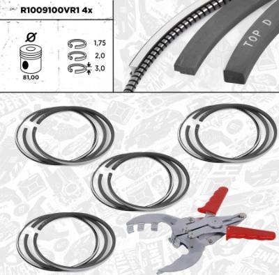 ET Engineteam R1009100VR1 - Комплект поршневих кілець autocars.com.ua