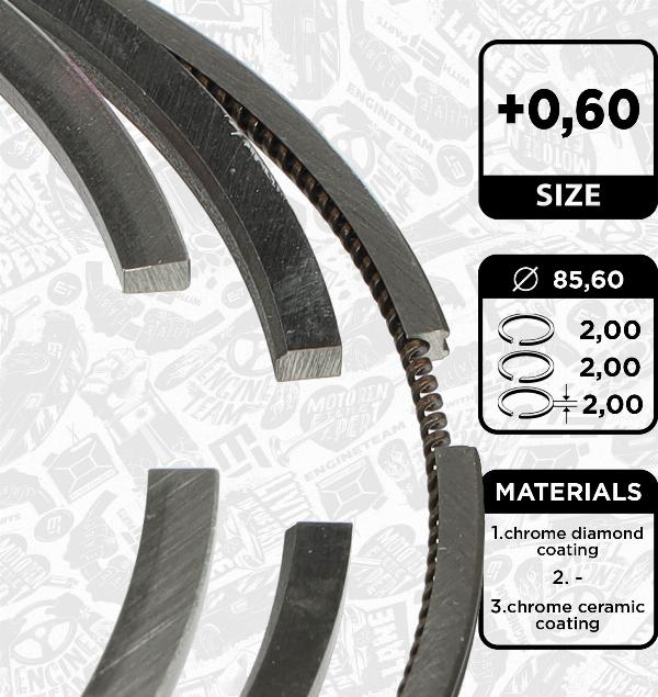 ET Engineteam R1015460 - Комплект поршневих кілець autocars.com.ua