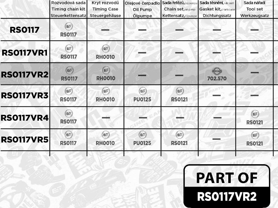 ET Engineteam RS0117VR2 - Комплект цепи привода распредвала avtokuzovplus.com.ua