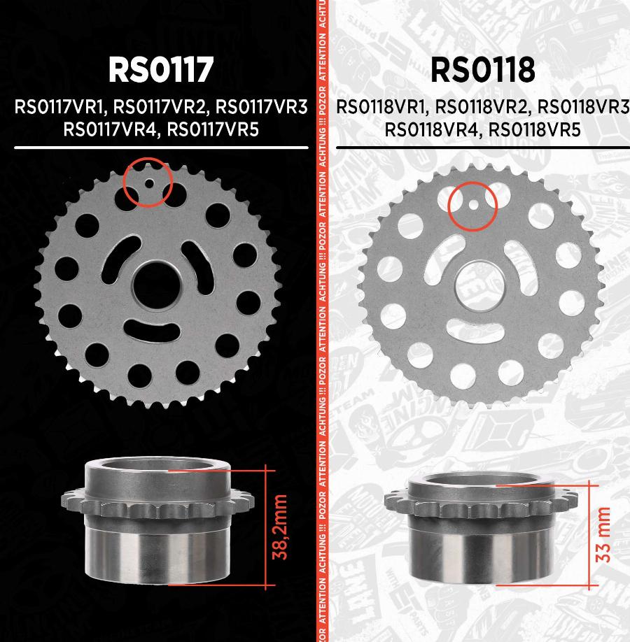 ET Engineteam RS0117 - Комплект ланцюга приводу распредвала autocars.com.ua