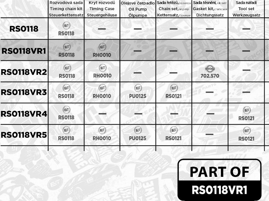 ET Engineteam RS0118VR1 - Комплект цепи привода распредвала avtokuzovplus.com.ua