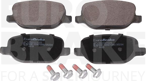 Eurobrake 5502221025 - Тормозные колодки, дисковые, комплект autodnr.net