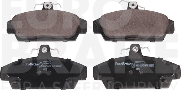 Eurobrake 5502221211 - Тормозные колодки, дисковые, комплект autodnr.net