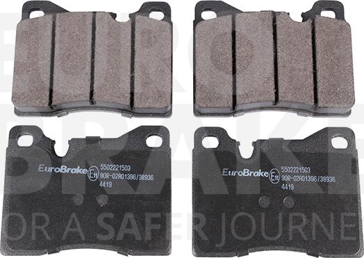 Eurobrake 5502221503 - Тормозные колодки, дисковые, комплект autodnr.net