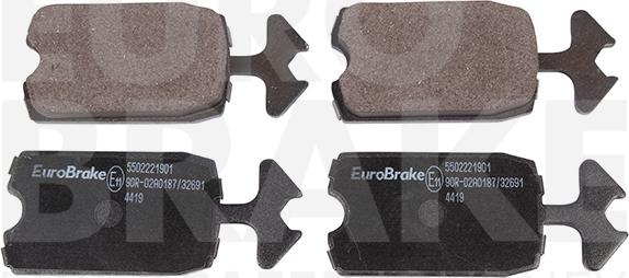 Eurobrake 5502221901 - Тормозные колодки, дисковые, комплект autodnr.net