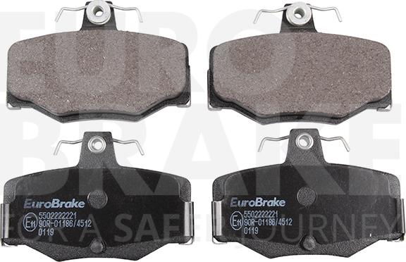 Eurobrake 5502222221 - Тормозные колодки, дисковые, комплект autodnr.net
