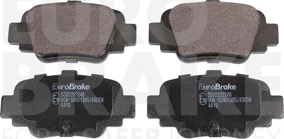 Eurobrake 5502222246 - Гальмівні колодки, дискові гальма autocars.com.ua