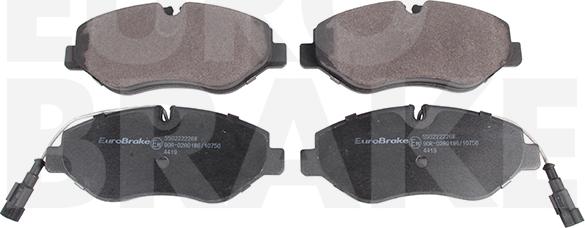 Eurobrake 5502222268 - Тормозные колодки, дисковые, комплект autodnr.net