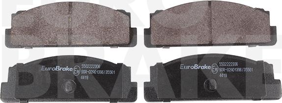 Eurobrake 5502222306 - Гальмівні колодки, дискові гальма autocars.com.ua