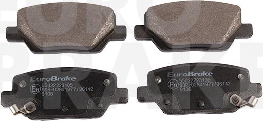 Eurobrake 55022223105 - Гальмівні колодки, дискові гальма autocars.com.ua