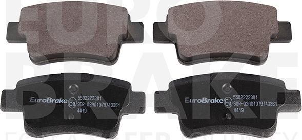 Eurobrake 5502222381 - Гальмівні колодки, дискові гальма autocars.com.ua