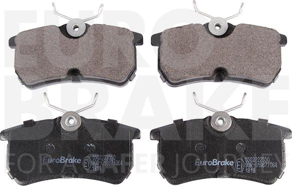 Eurobrake 5502222550 - Тормозные колодки, дисковые, комплект autodnr.net