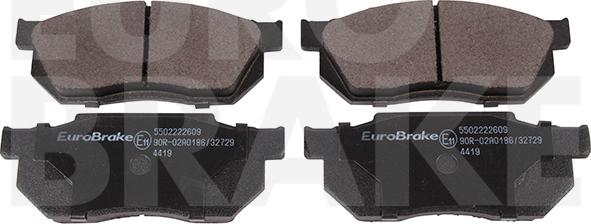 Eurobrake 5502222609 - Тормозные колодки, дисковые, комплект autodnr.net