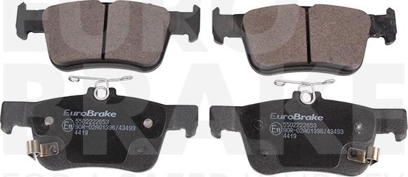 Eurobrake 5502222653 - Тормозные колодки, дисковые, комплект autodnr.net