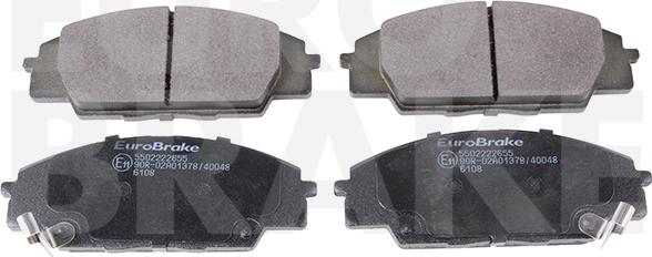 Eurobrake 5502222655 - Гальмівні колодки, дискові гальма autocars.com.ua