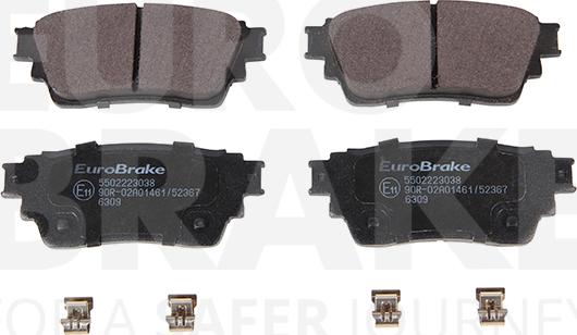 Eurobrake 5502223038 - Тормозные колодки, дисковые, комплект autodnr.net