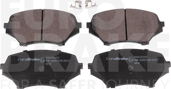 Eurobrake 5502223252 - Тормозные колодки, дисковые, комплект autodnr.net