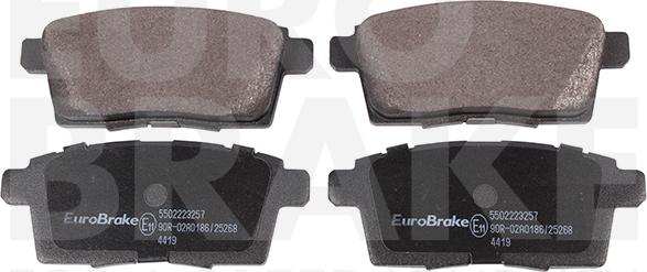 Eurobrake 5502223257 - Тормозные колодки, дисковые, комплект autodnr.net