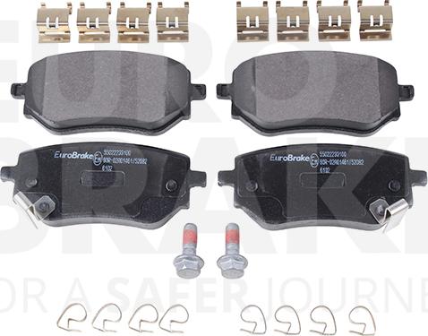 Eurobrake 55022233100 - Тормозные колодки, дисковые, комплект autodnr.net