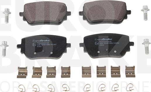 Eurobrake 55022233108 - Тормозные колодки, дисковые, комплект autodnr.net