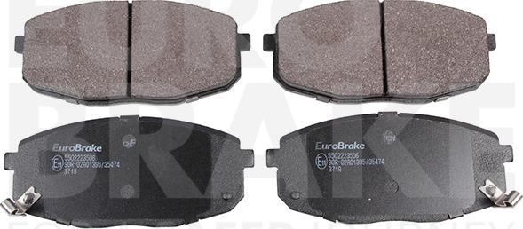 Eurobrake 5502223506 - Гальмівні колодки, дискові гальма autocars.com.ua