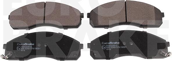 Eurobrake 5502223512 - Гальмівні колодки, дискові гальма autocars.com.ua