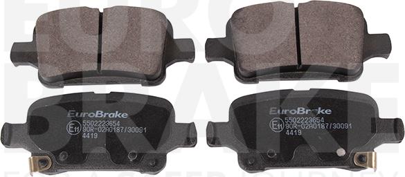 Eurobrake 5502223654 - Тормозные колодки, дисковые, комплект autodnr.net