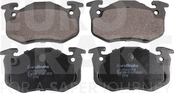 Eurobrake 5502223728 - Тормозные колодки, дисковые, комплект autodnr.net