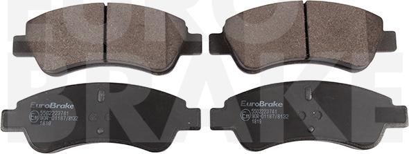 Eurobrake 5502223741 - Тормозные колодки, дисковые, комплект autodnr.net