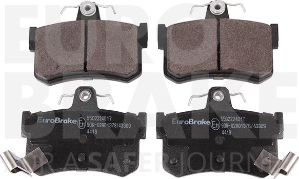 Eurobrake 5502224017 - Гальмівні колодки, дискові гальма autocars.com.ua