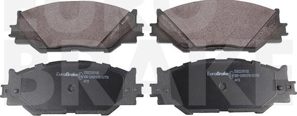 Eurobrake 55022245102 - Гальмівні колодки, дискові гальма autocars.com.ua