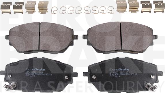 Eurobrake 55022245116 - Тормозные колодки, дисковые, комплект autodnr.net