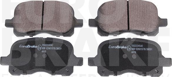 Eurobrake 5502224542 - Гальмівні колодки, дискові гальма autocars.com.ua