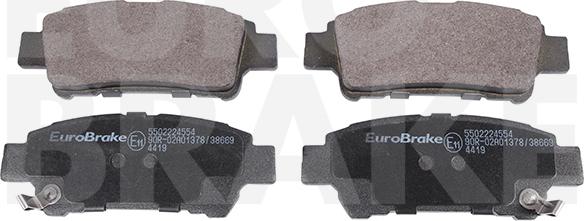 Eurobrake 5502224554 - Гальмівні колодки, дискові гальма autocars.com.ua