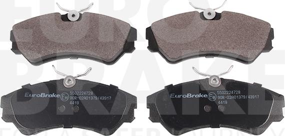 Eurobrake 5502224728 - Гальмівні колодки, дискові гальма autocars.com.ua