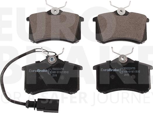 Eurobrake 5502224755 - Гальмівні колодки, дискові гальма autocars.com.ua