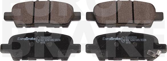 Eurobrake 5502225221 - Тормозные колодки, дисковые, комплект autodnr.net