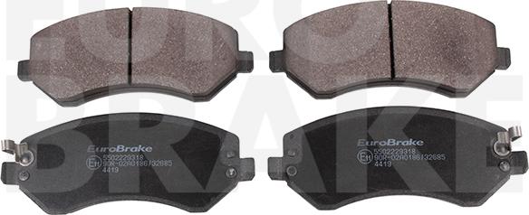 Eurobrake 5502229318 - Тормозные колодки, дисковые, комплект autodnr.net