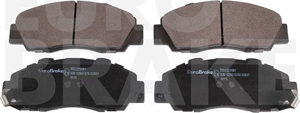 Eurobrake 5502229981 - Гальмівні колодки, дискові гальма autocars.com.ua