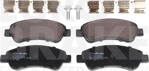 Eurobrake 5502229996 - Тормозные колодки, дисковые, комплект autodnr.net