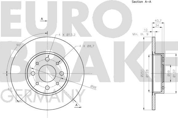 Eurobrake 5815201028 - Гальмівний диск autocars.com.ua