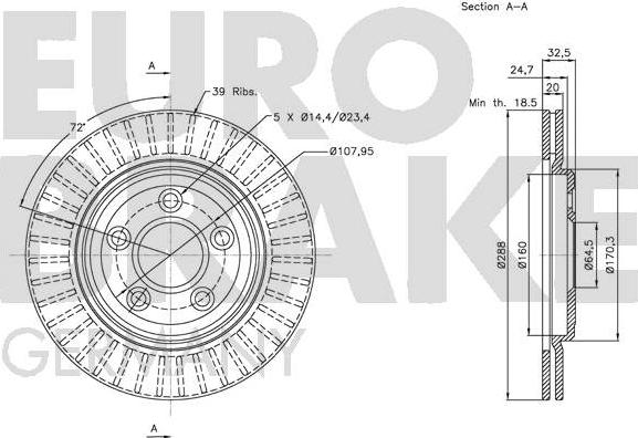 Eurobrake 5815201224 - Гальмівний диск autocars.com.ua